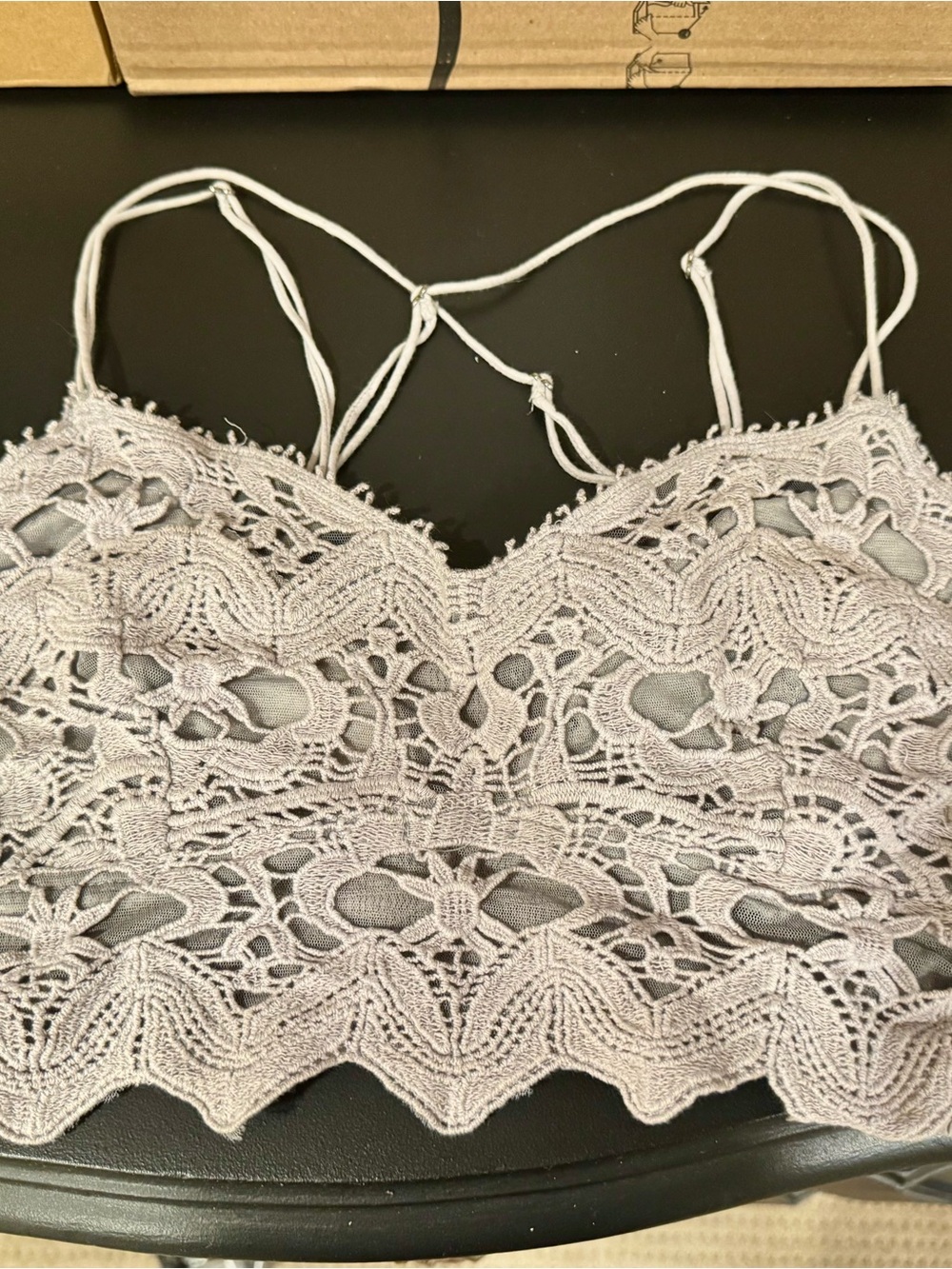 Free People Crochet Lace Bralette in Light Lavender